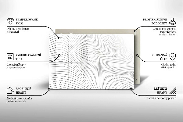Glas Herdabdeckplatte Modernes Linienmuster
