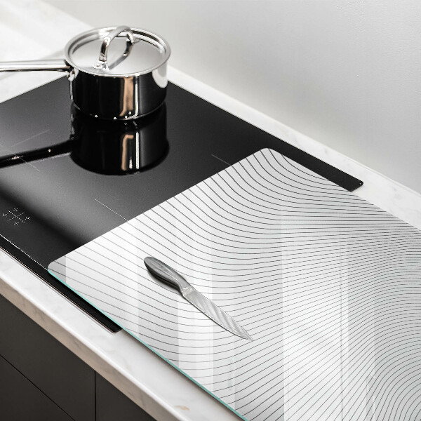 Glas Herdabdeckplatte Modernes Linienmuster