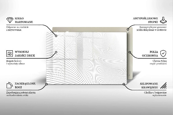 Glas Herdabdeckplatte Modernes Linienmuster