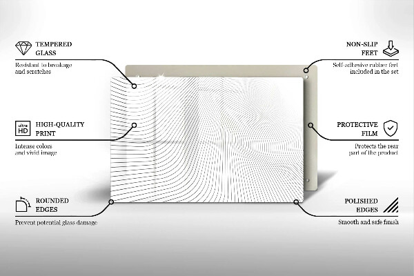 Glas Herdabdeckplatte Modernes Linienmuster
