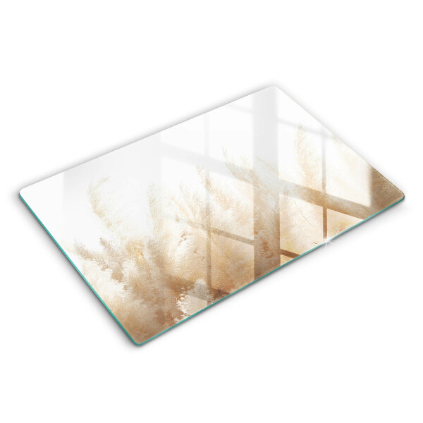 Glas Herdabdeckplatte Pampasgras