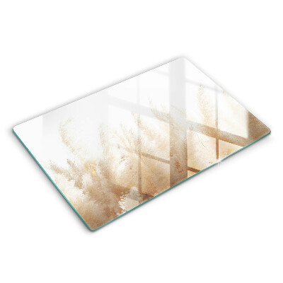 Glas Herdabdeckplatte Pampasgras