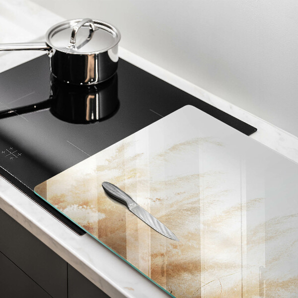 Glas Herdabdeckplatte Pampasgras