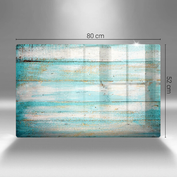 Glas Herdabdeckplatte Vintage-Holzbretter