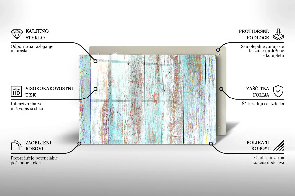 Glas Herdabdeckplatte Alte Vintage-Bretter