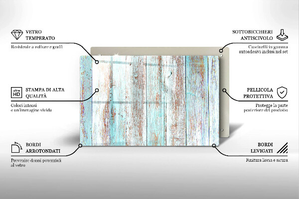 Glas Herdabdeckplatte Alte Vintage-Bretter