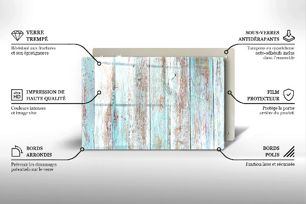 Glas Herdabdeckplatte Alte Vintage-Bretter
