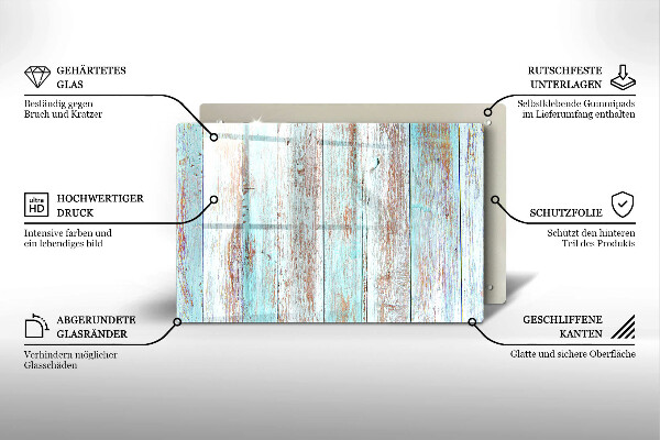 Glas Herdabdeckplatte Alte Vintage-Bretter