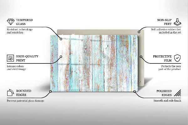 Glas Herdabdeckplatte Alte Vintage-Bretter