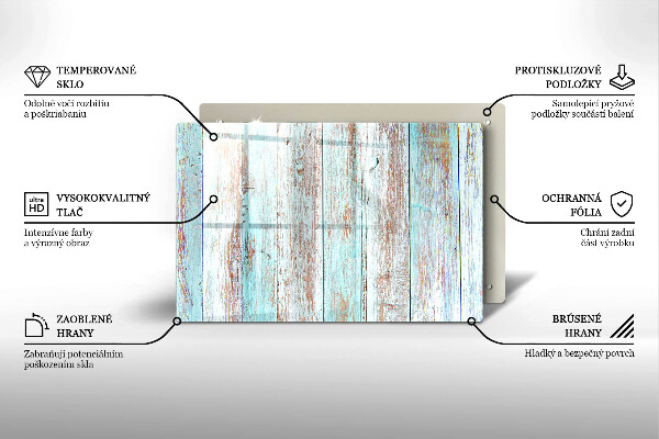 Glas Herdabdeckplatte Alte Vintage-Bretter