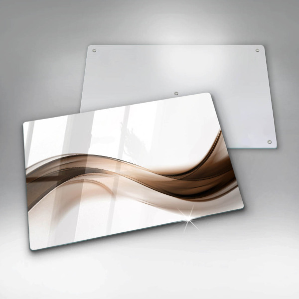 Glas Herdabdeckplatte Abstrakte braune Linien