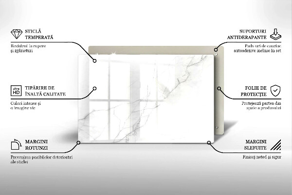 Glas Herdabdeckplatte Marmorsteinhintergrund