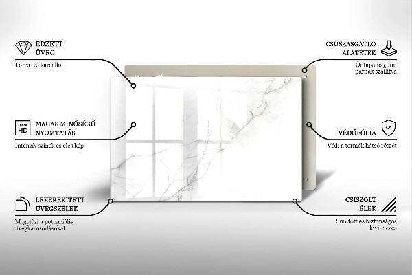 Glas Herdabdeckplatte Marmorsteinhintergrund