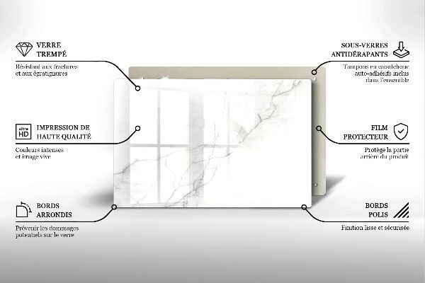 Glas Herdabdeckplatte Marmorsteinhintergrund