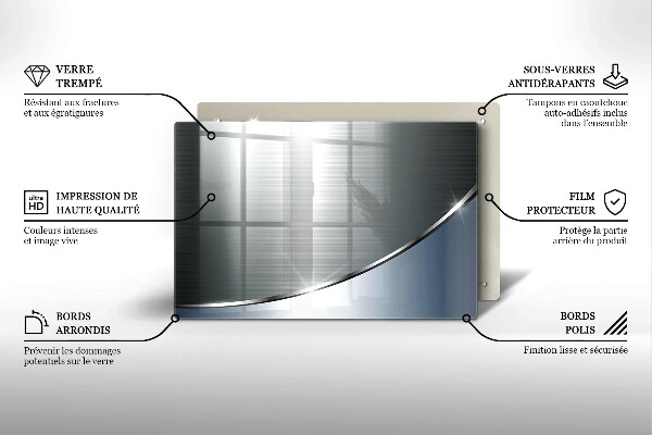 Glas Herdabdeckplatte Abstraktionsmuster aus Metall