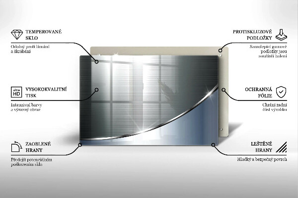 Glas Herdabdeckplatte Abstraktionsmuster aus Metall