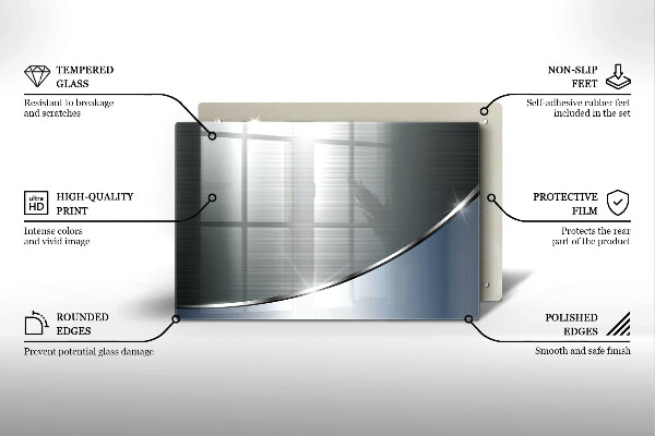 Glas Herdabdeckplatte Abstraktionsmuster aus Metall