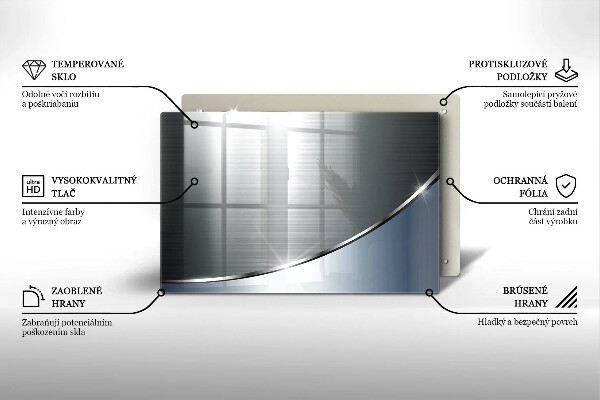 Glas Herdabdeckplatte Abstraktionsmuster aus Metall