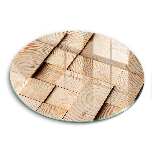 Glas Ceranfeldabdeckung Spritzschutz Holzquadrate