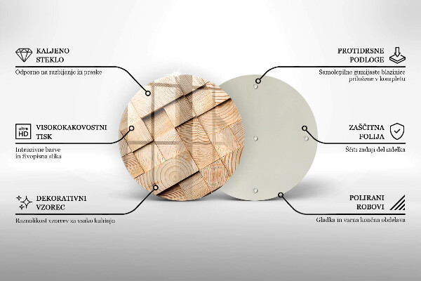 Glas Ceranfeldabdeckung Spritzschutz Holzquadrate