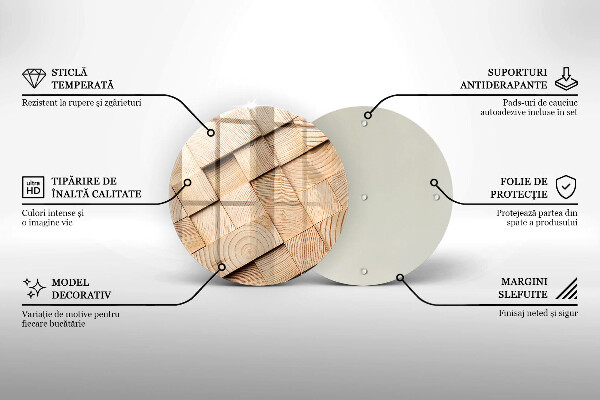 Glas Ceranfeldabdeckung Spritzschutz Holzquadrate