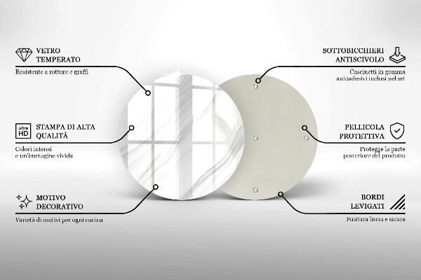 Glas Ceranfeldabdeckung Spritzschutz Zarter Marmor