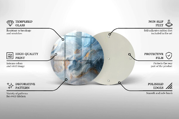 Glas Ceranfeldabdeckung Spritzschutz Marmorstruktur