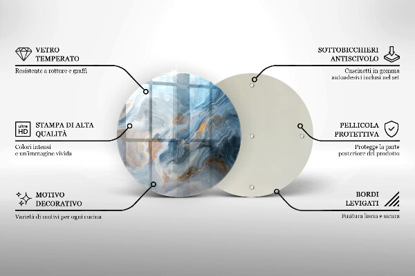 Glas Ceranfeldabdeckung Spritzschutz Marmorstruktur
