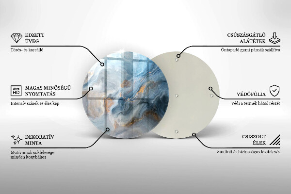 Glas Ceranfeldabdeckung Spritzschutz Marmorstruktur