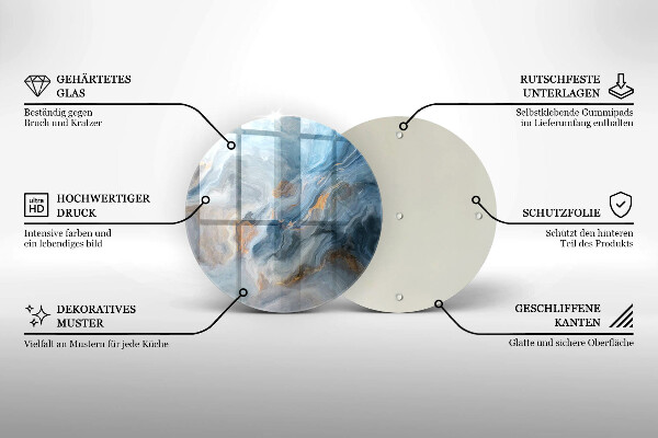 Glas Ceranfeldabdeckung Spritzschutz Marmorstruktur