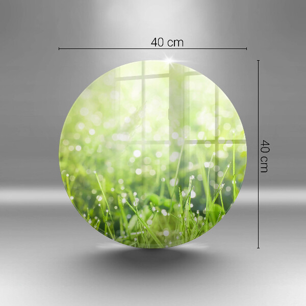 Glas Herdabdeckplatte Natur - Gras und Tau