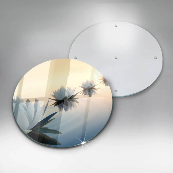 Glas Herdabdeckplatte Lilienblüten auf dem Wasser