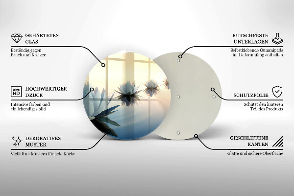 Glas Herdabdeckplatte Lilienblüten auf dem Wasser