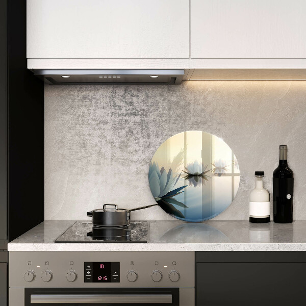 Glas Herdabdeckplatte Lilienblüten auf dem Wasser