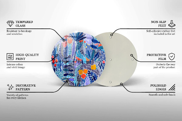 Glas Herdabdeckplatte Bemalte Wiese