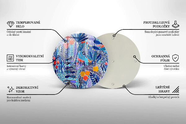 Glas Herdabdeckplatte Bemalte Wiese