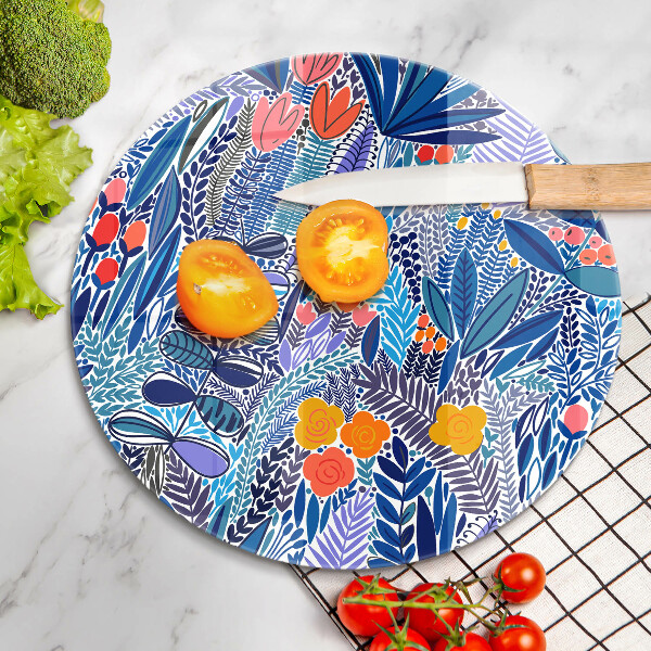 Glas Herdabdeckplatte Bemalte Wiese