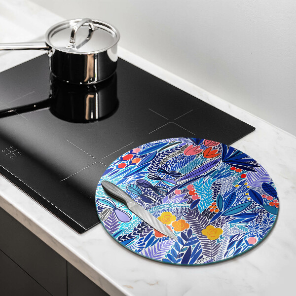 Glas Herdabdeckplatte Bemalte Wiese