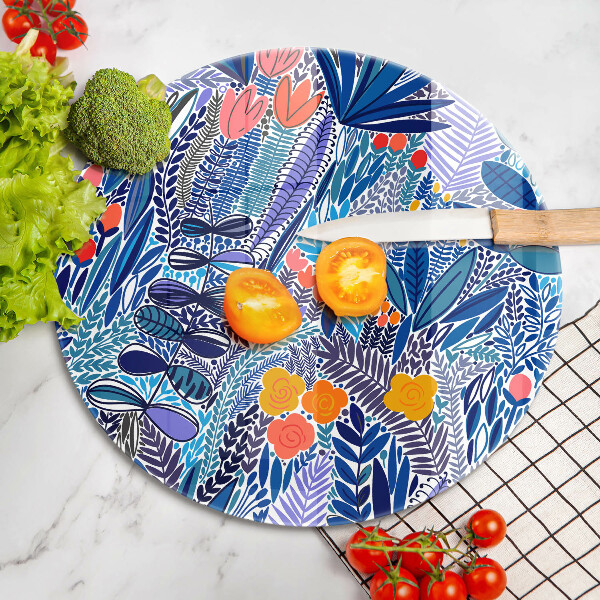 Glas Herdabdeckplatte Bemalte Wiese