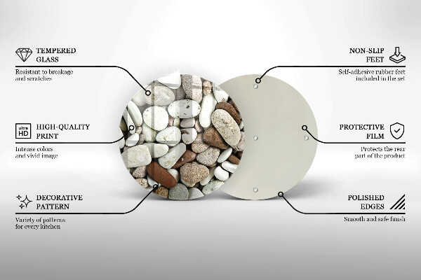Glas Herdabdeckplatte Kleine Steine im Hintergrund