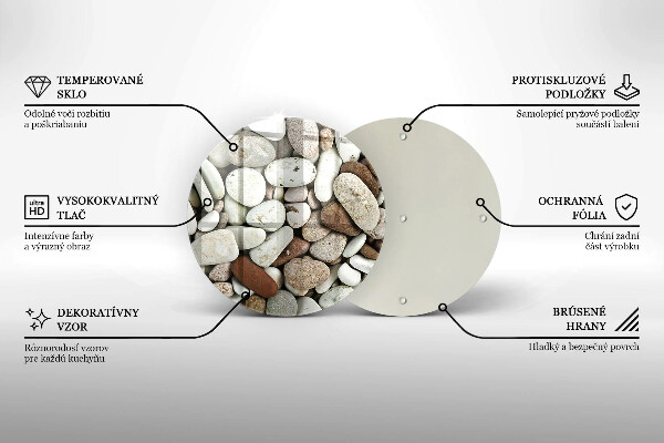 Glas Herdabdeckplatte Kleine Steine im Hintergrund