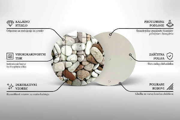 Glas Herdabdeckplatte Kleine Steine im Hintergrund