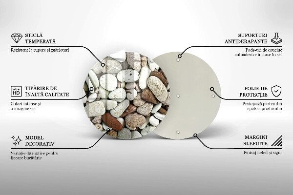 Glas Herdabdeckplatte Kleine Steine im Hintergrund