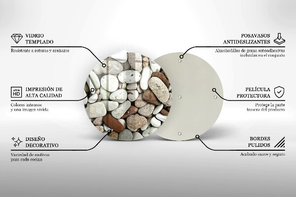 Glas Herdabdeckplatte Kleine Steine im Hintergrund