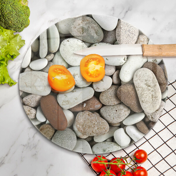 Glas Herdabdeckplatte Kleine Steine im Hintergrund