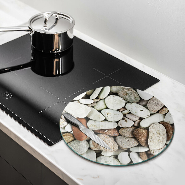 Glas Herdabdeckplatte Kleine Steine im Hintergrund