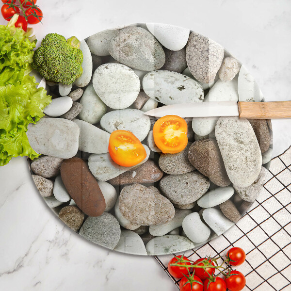 Glas Herdabdeckplatte Kleine Steine im Hintergrund