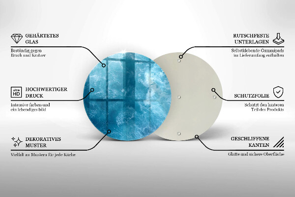 Glas Ceranfeldabdeckung Blaues Wasser