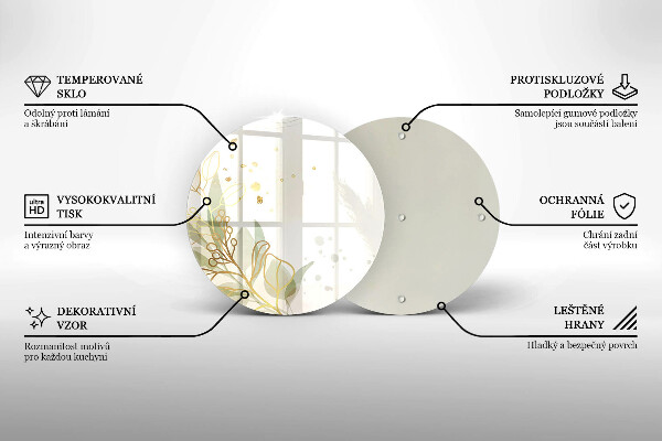 Glas Ceranfeldabdeckung Spritzschutz Aquarell und Blattgold