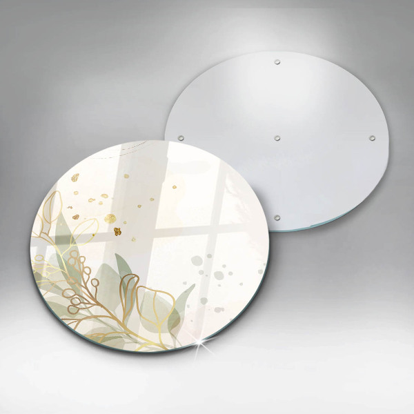 Glas Ceranfeldabdeckung Spritzschutz Aquarell und Blattgold